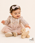 Baby Floral Double Bow Bodysuit Dress