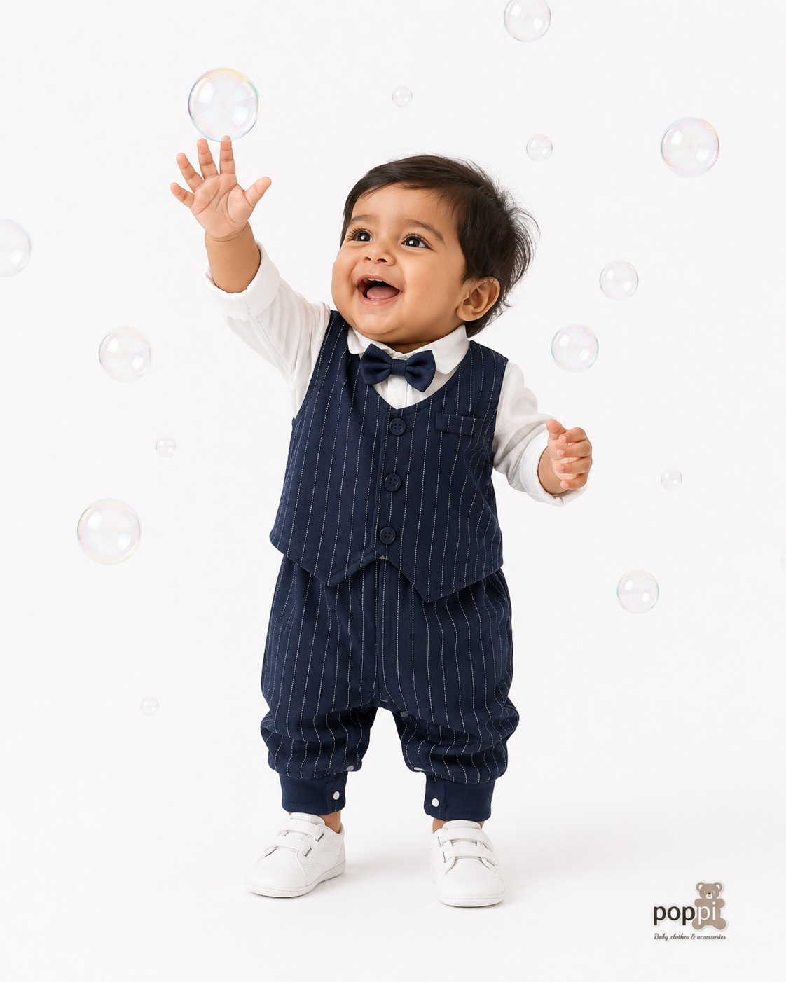 Baby Stripe Tuxedo Jumpsuit