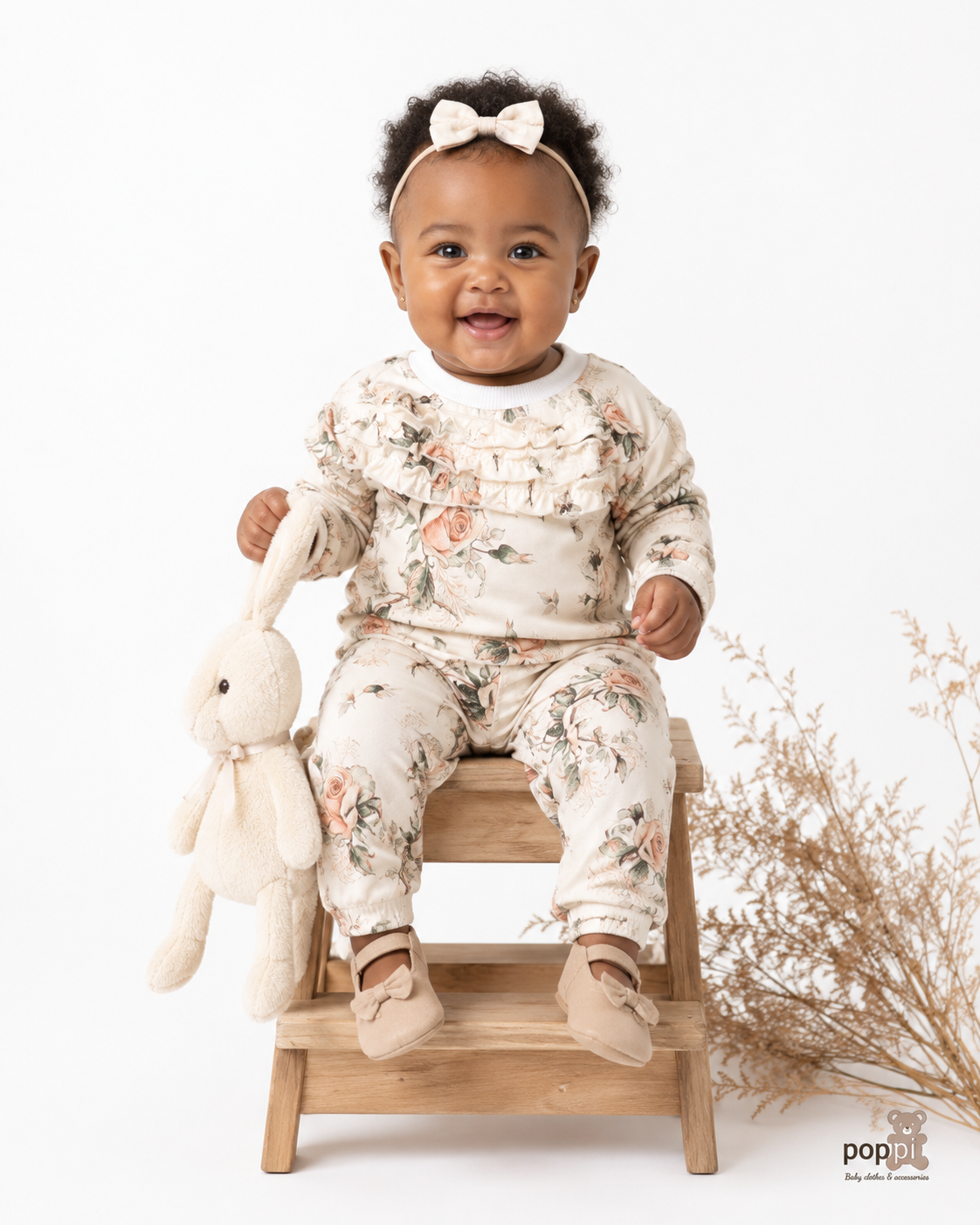 Baby Flower Print Pullover And Pants