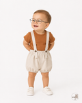 Baby Tee And Suspender Shorts Set