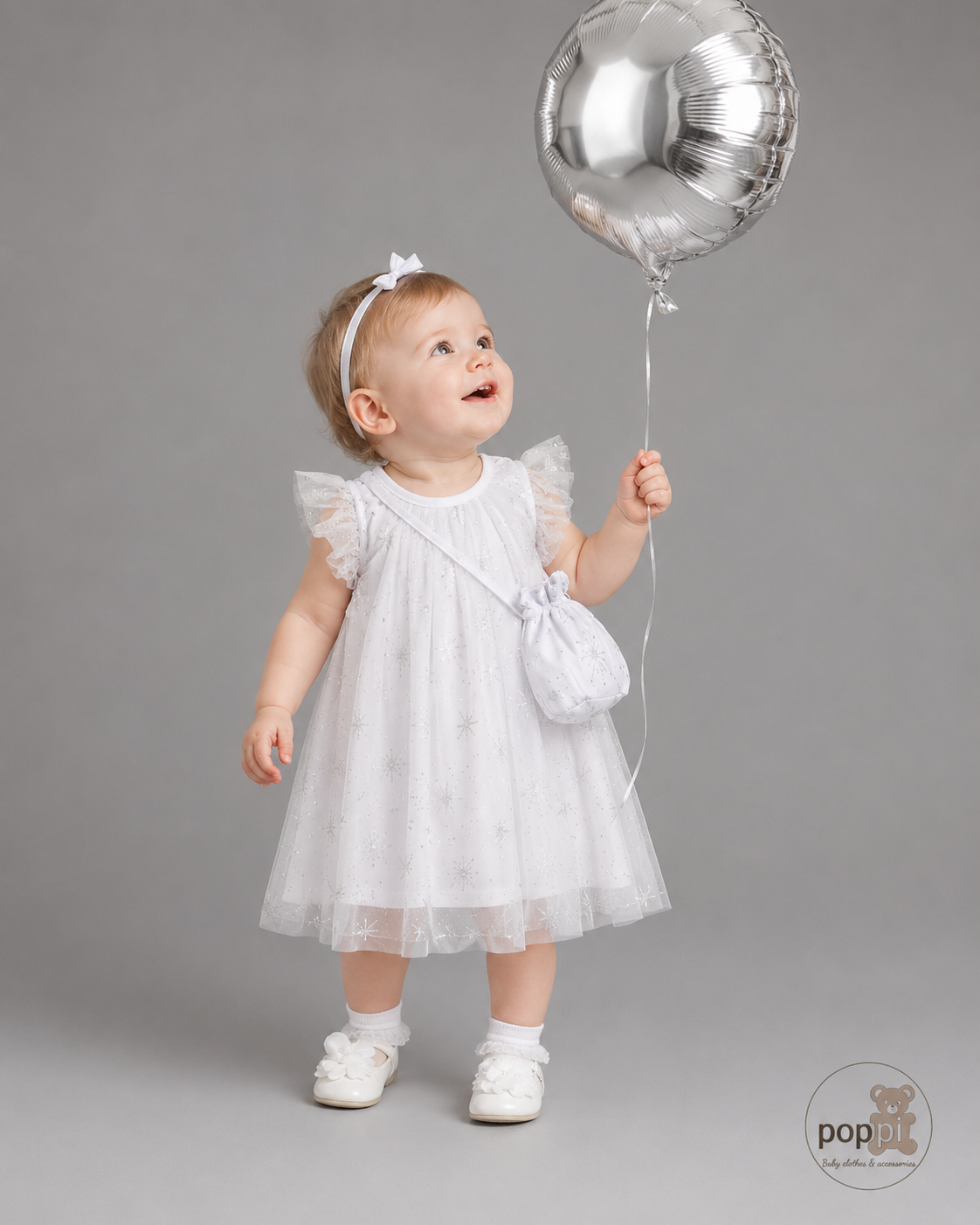 Baby Sparkling Mesh Dress With Bag