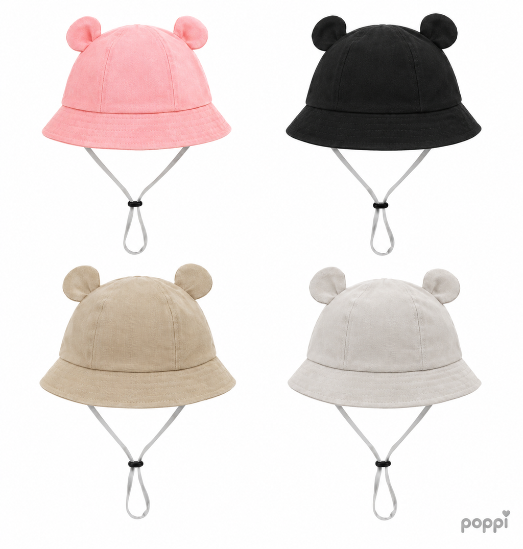 Baby 1 Piece Cute Ear Bucket Hat Various Colours