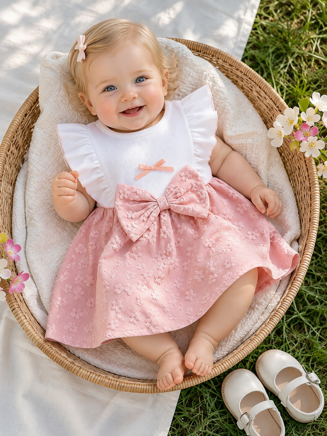 Baby Sleeveless Big Bow Dress