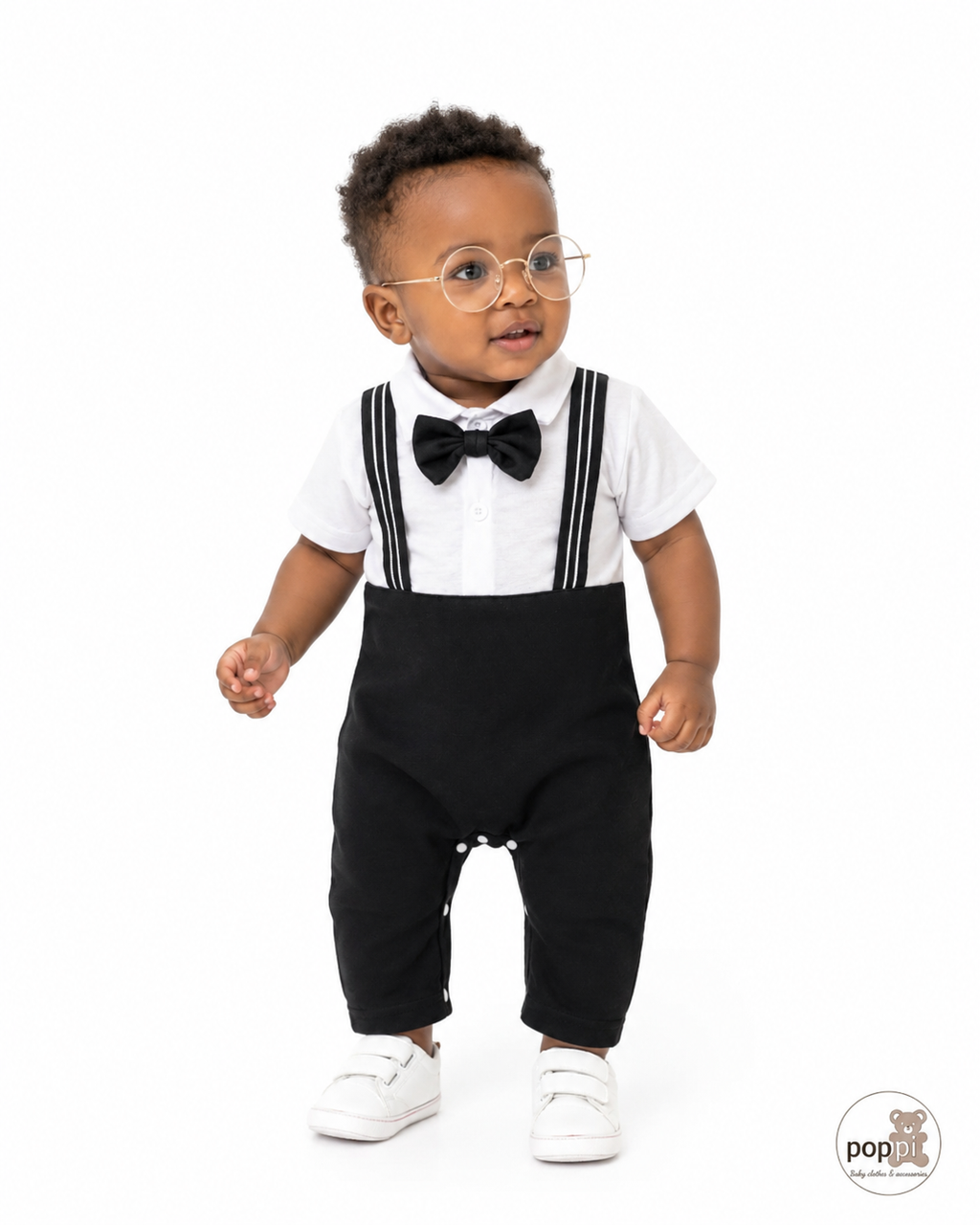 Baby Black Bow Tie Romper