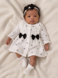 Baby Bow Pattern Black Double Bow Dress