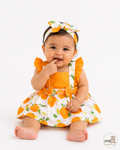 Baby Orange Fruit Pattern Bodysuit Dress