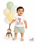 Baby Cartoon Animals One Year Old Birthday Outfit