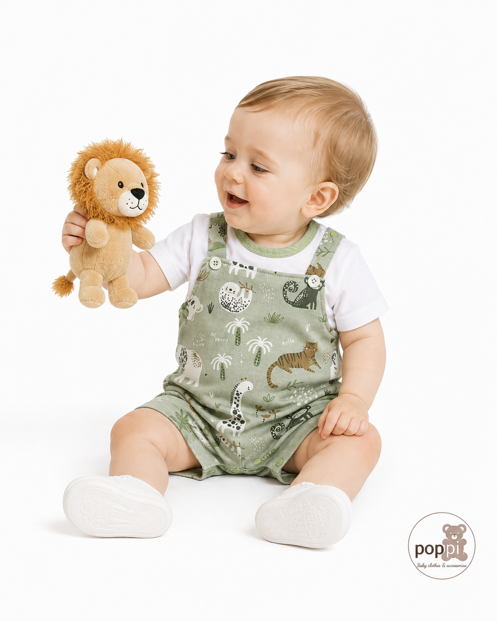 Baby Button Animal Print Romper