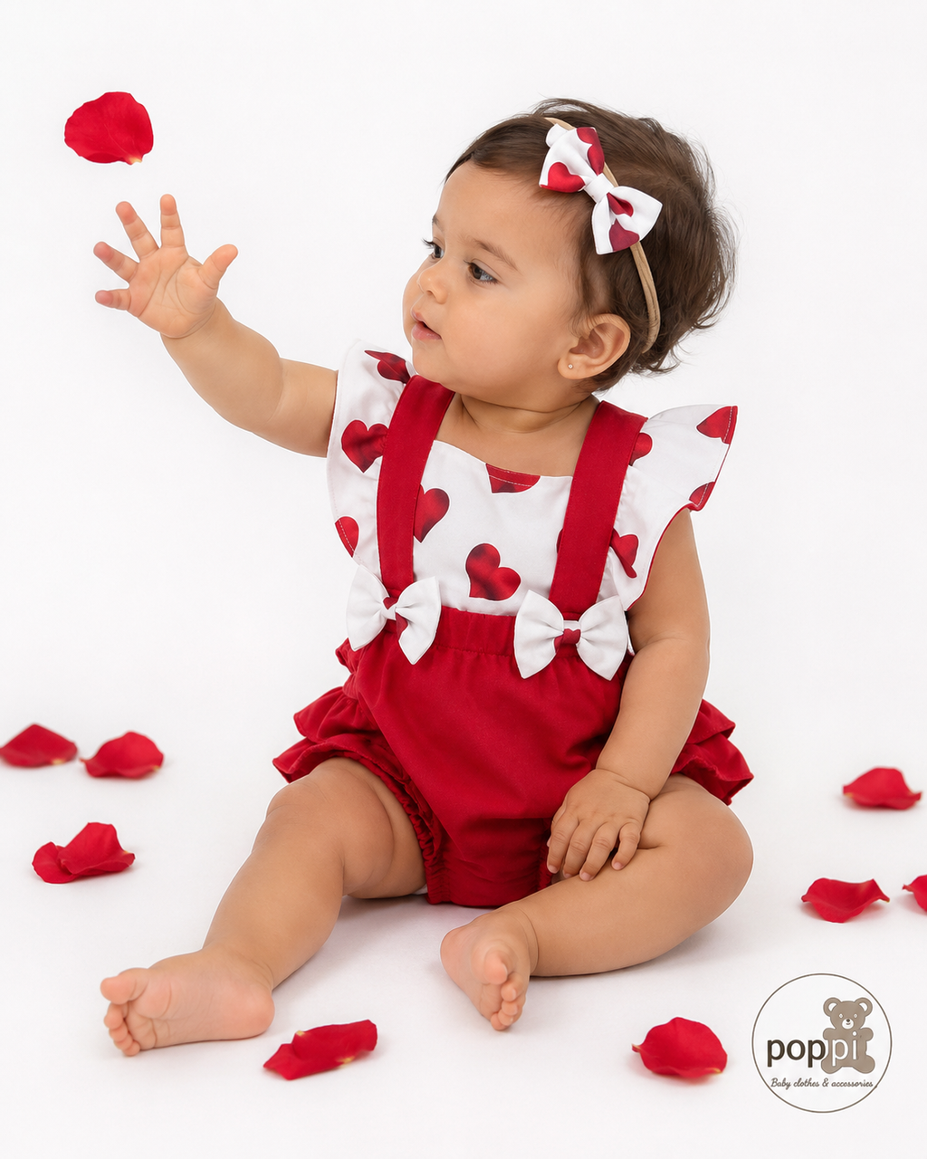 Baby Red Heart Shape Bodysuit Dress