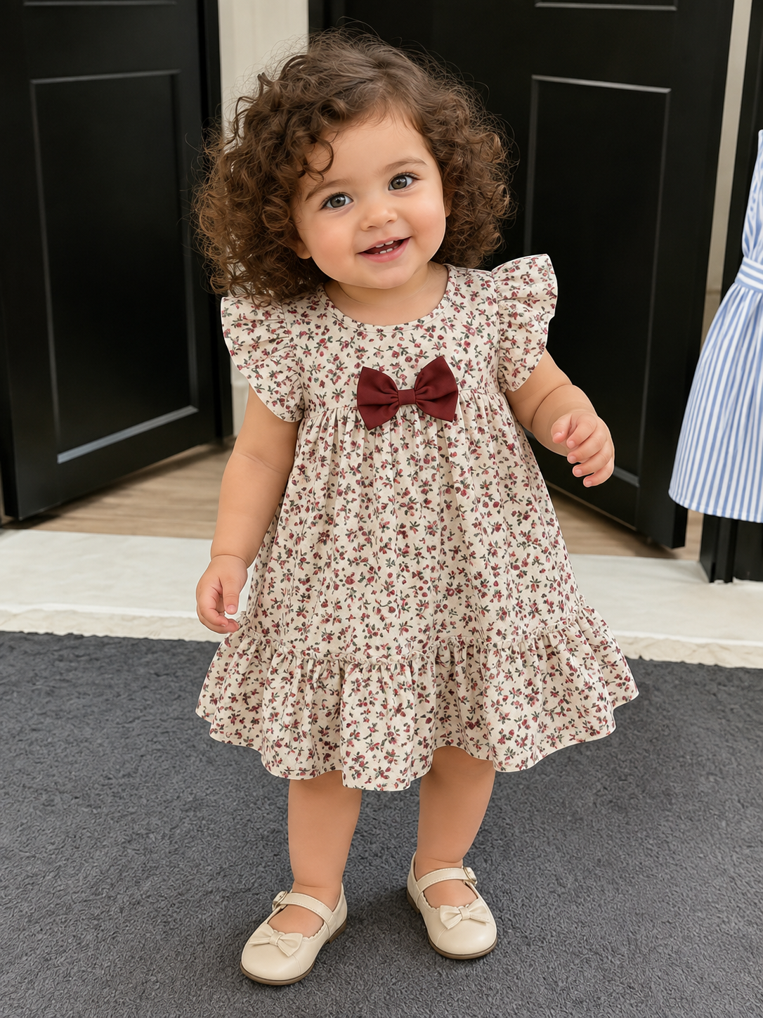 Baby Floral Flutter Sleeve Dress