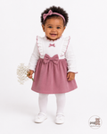 Baby Corduroy Front Bow Dress Pink