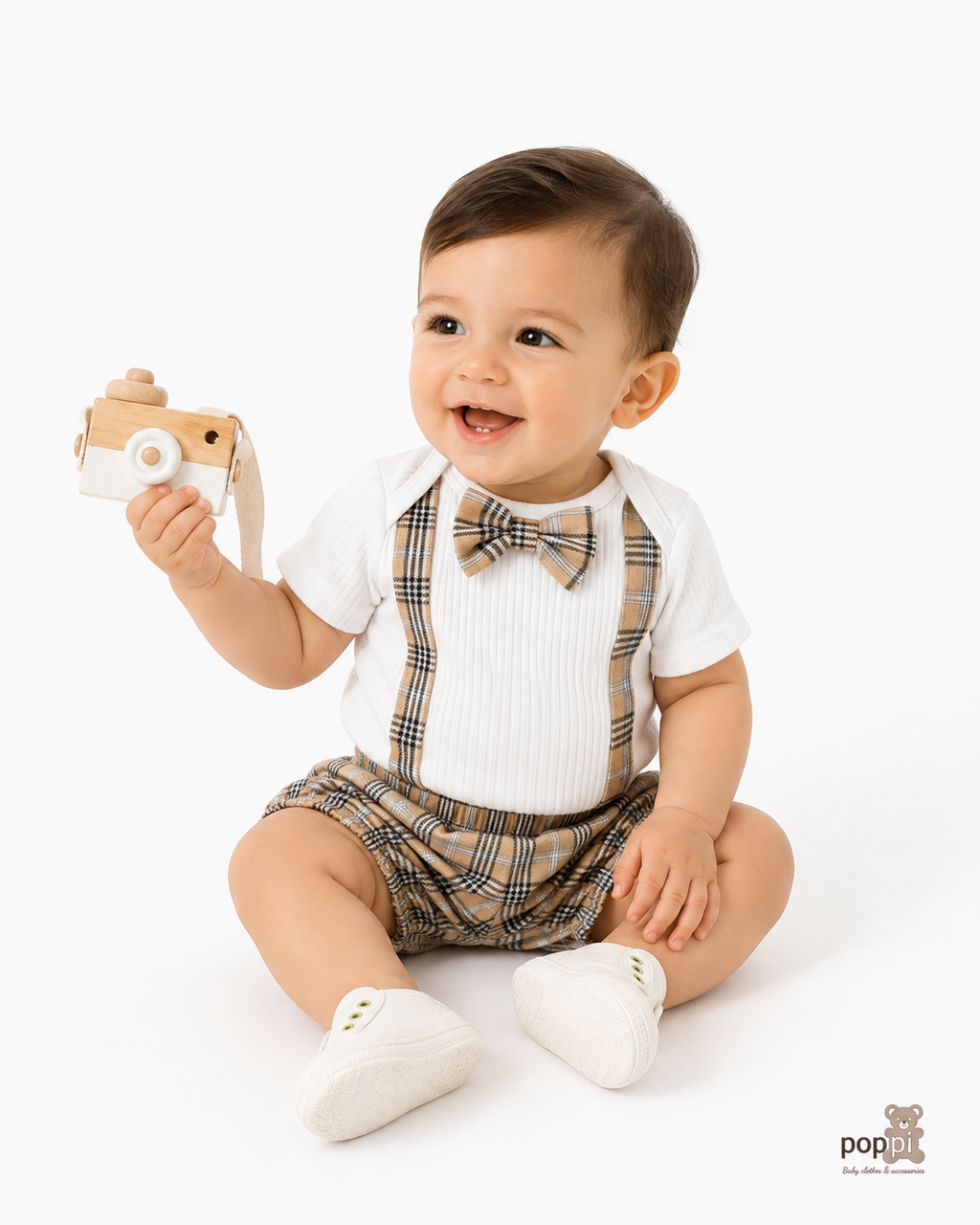 Baby 2 Piece Bodysuit And Shorts Set White