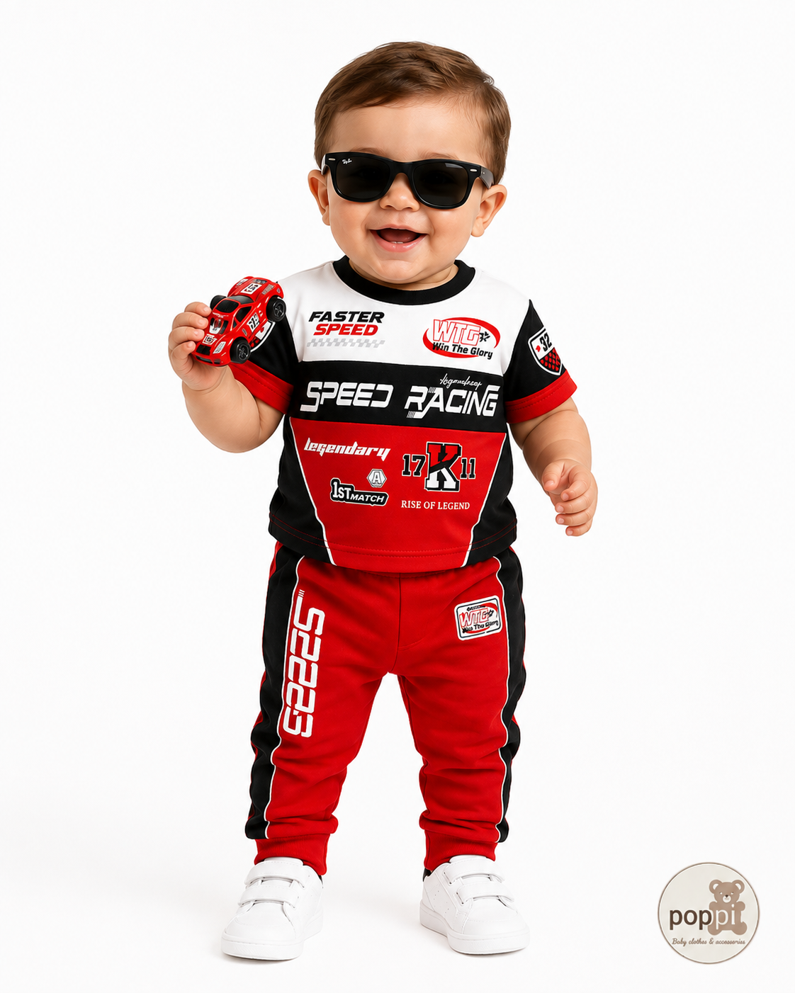 Baby Racing Sports Tee And Pants Set