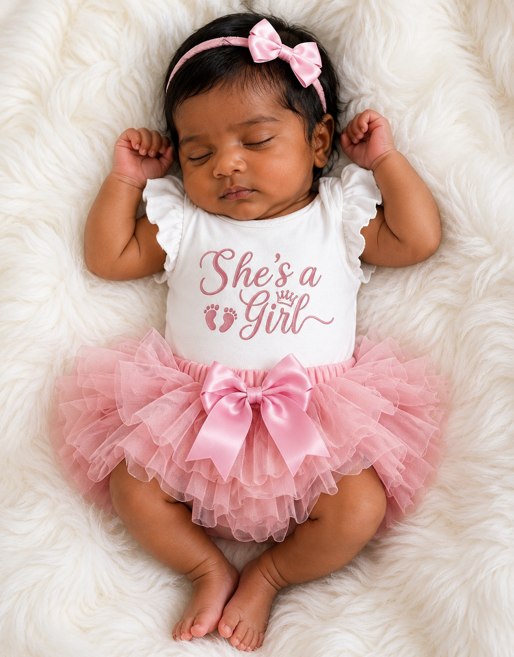 Baby She's A Girl Bodysuit And Tutu Set Pink
