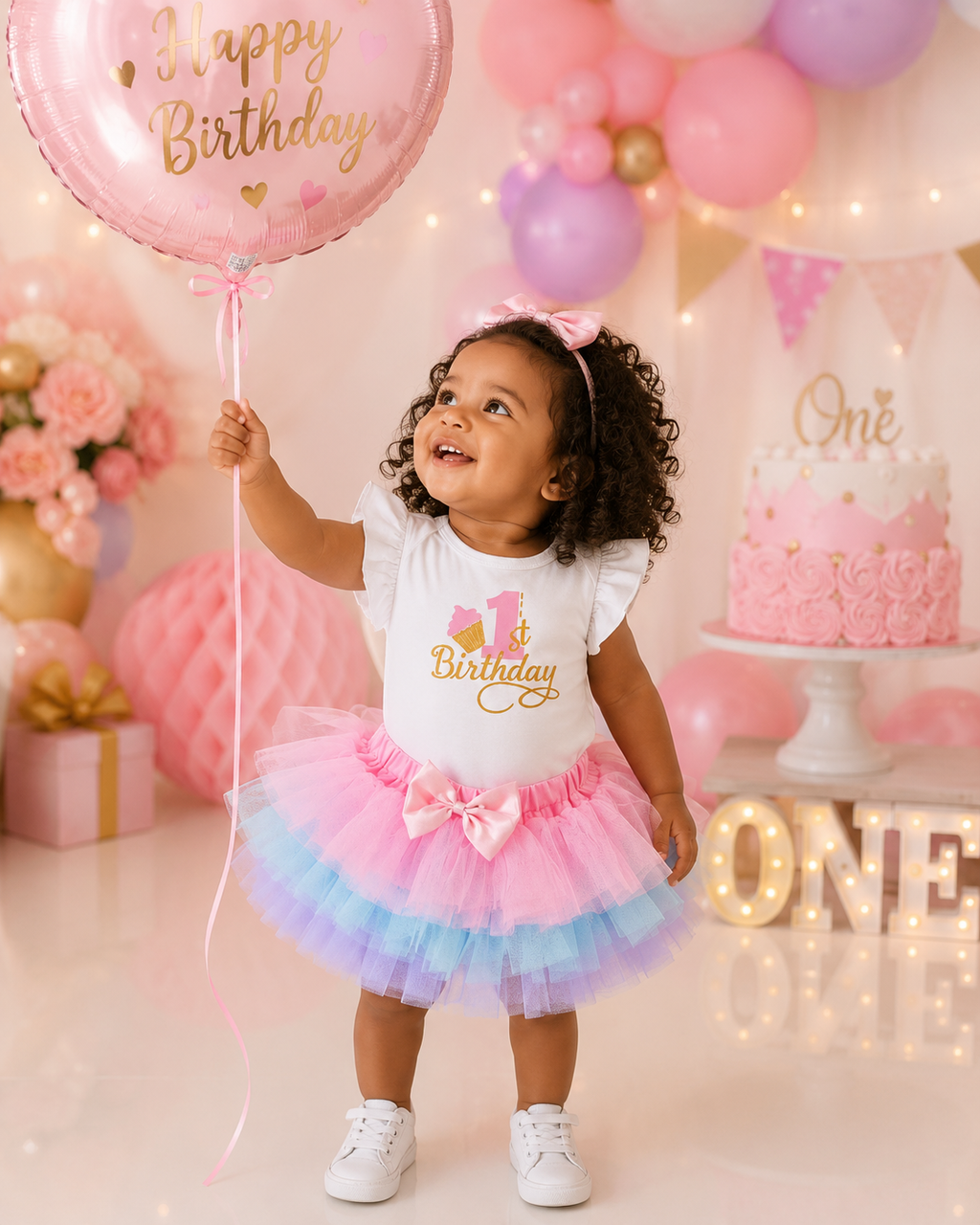 Baby One Year old Cupcake Tutu Birthday Outfit