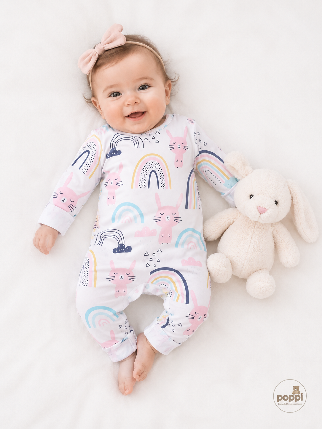 Baby Pink Cartoon Character Jumpsuit