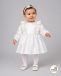 Baby Gold Ruffle Trim Dress