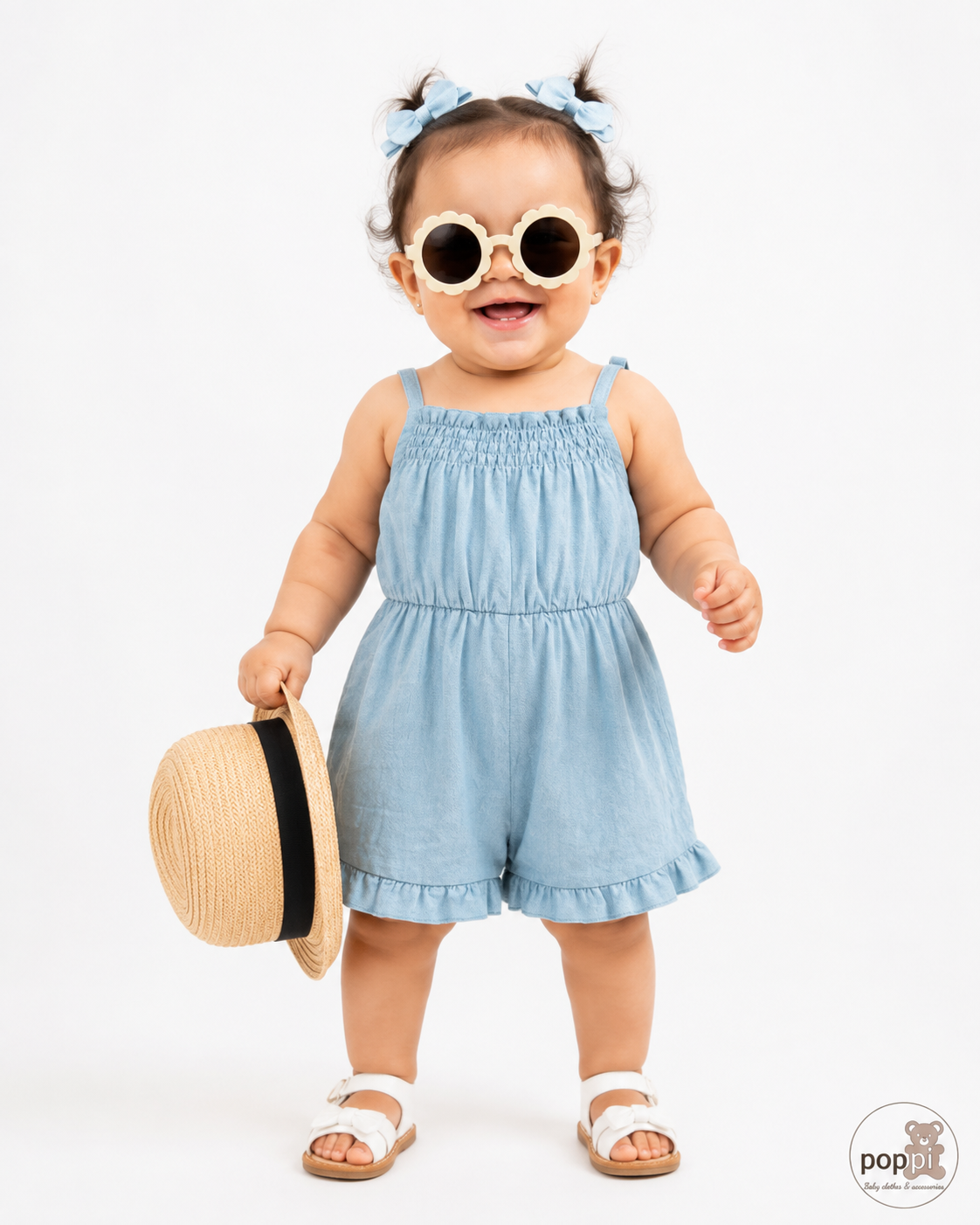 Baby Cami Romper Blue