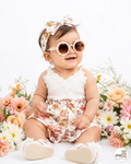 Baby Floral Print Cami Romper Set