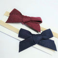 Baby 2 Piece Bow Headband Set Burgundy