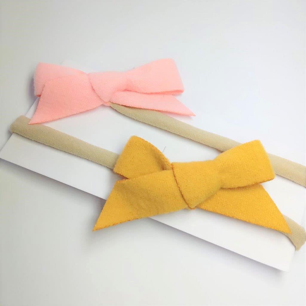Baby 2 Piece Bow Headband Set Yellow
