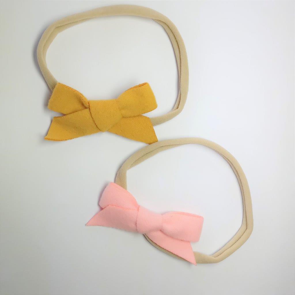 Baby 2 Piece Bow Headband Set Yellow