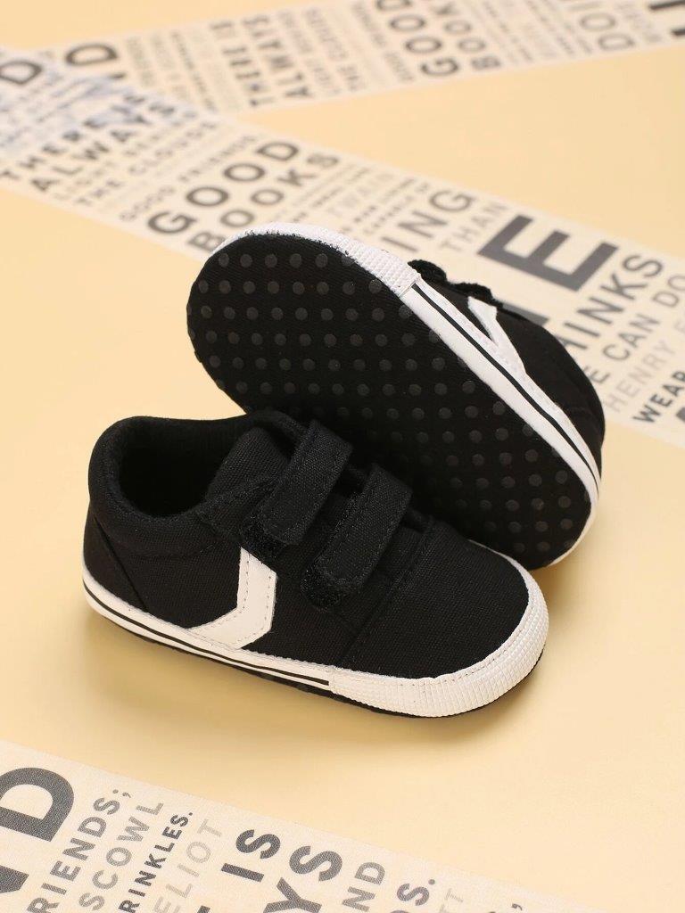 Baby Strap Canvas Black Shoes