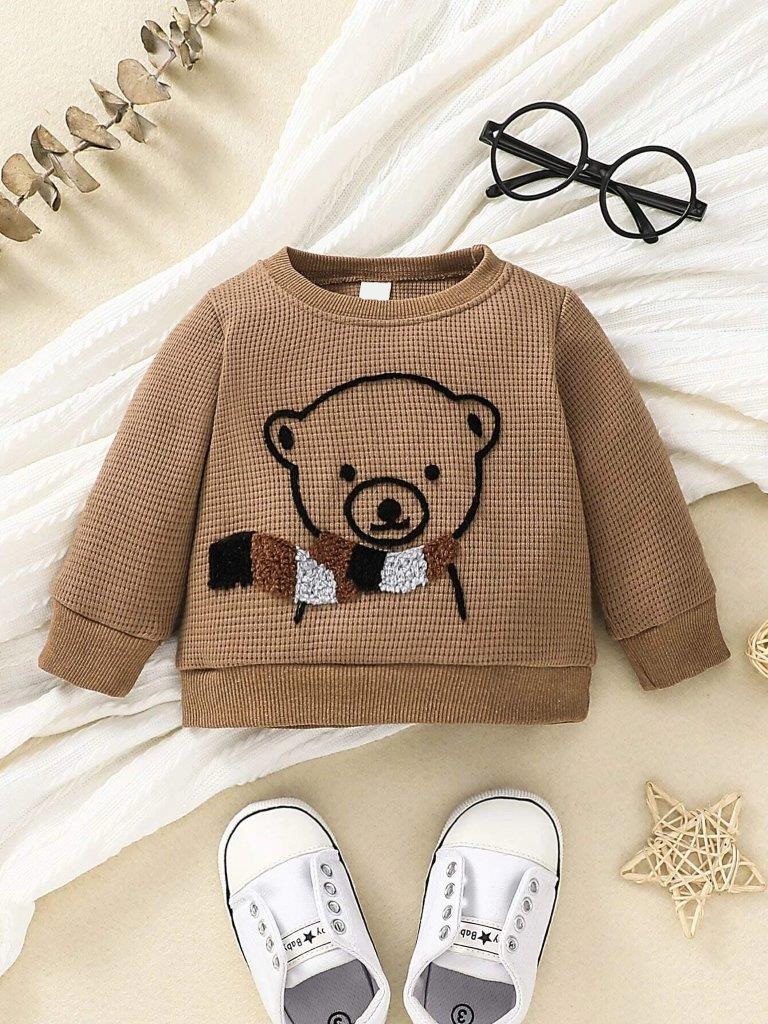 Poppi - Baby Waffle Knit Teddy Sweatshirt