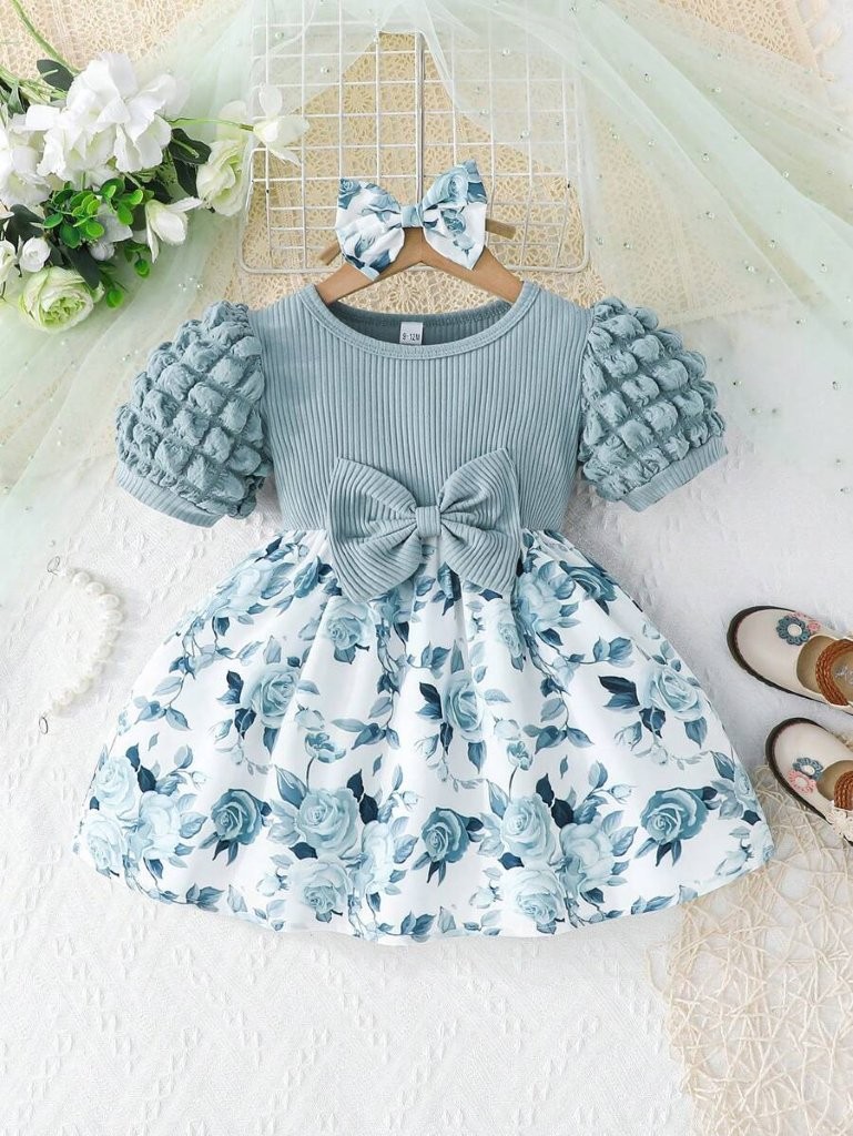 BABINE - Puffball Dress  - Blue